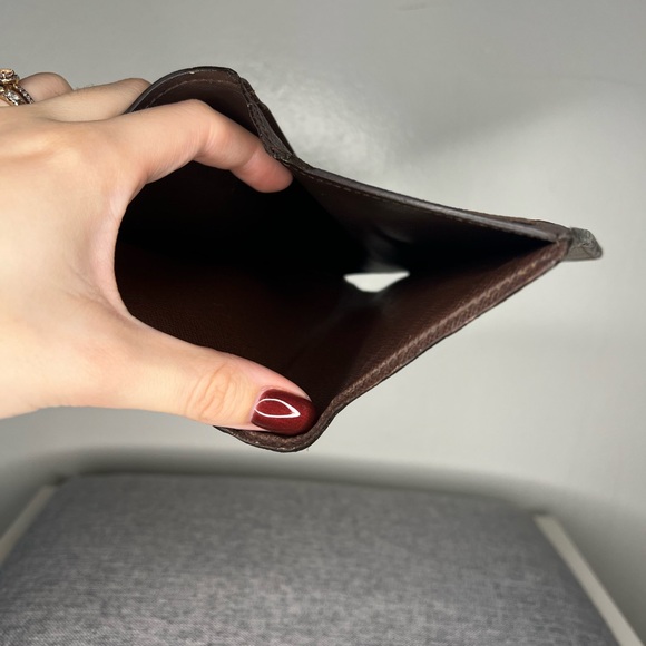 LOUIS VUITTON Portefeuille Normandy Bi-fold Damier Canvas Women's Rose/Brown - Picture 4 of 6